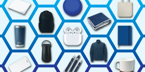 Promotional Products We offer a wide range of promotional products including; Apple Airpods, Yeti Tumblers, Blankets, Pens, Notebooks, and Jackets.