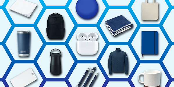 We offer a wide range of promotional products including; Apple Airpods, Yeti Tumblers, Blankets, Pens, Notebooks, and Jackets.